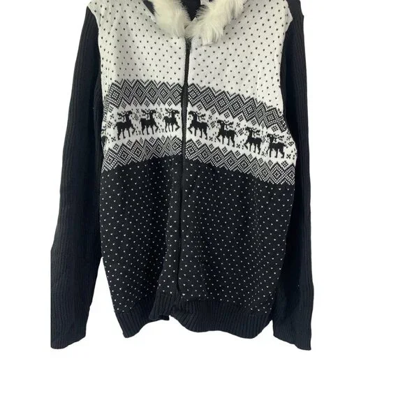 Fashion Bug Women's Reindeer Hooded Sweater - Picture 3 of 8